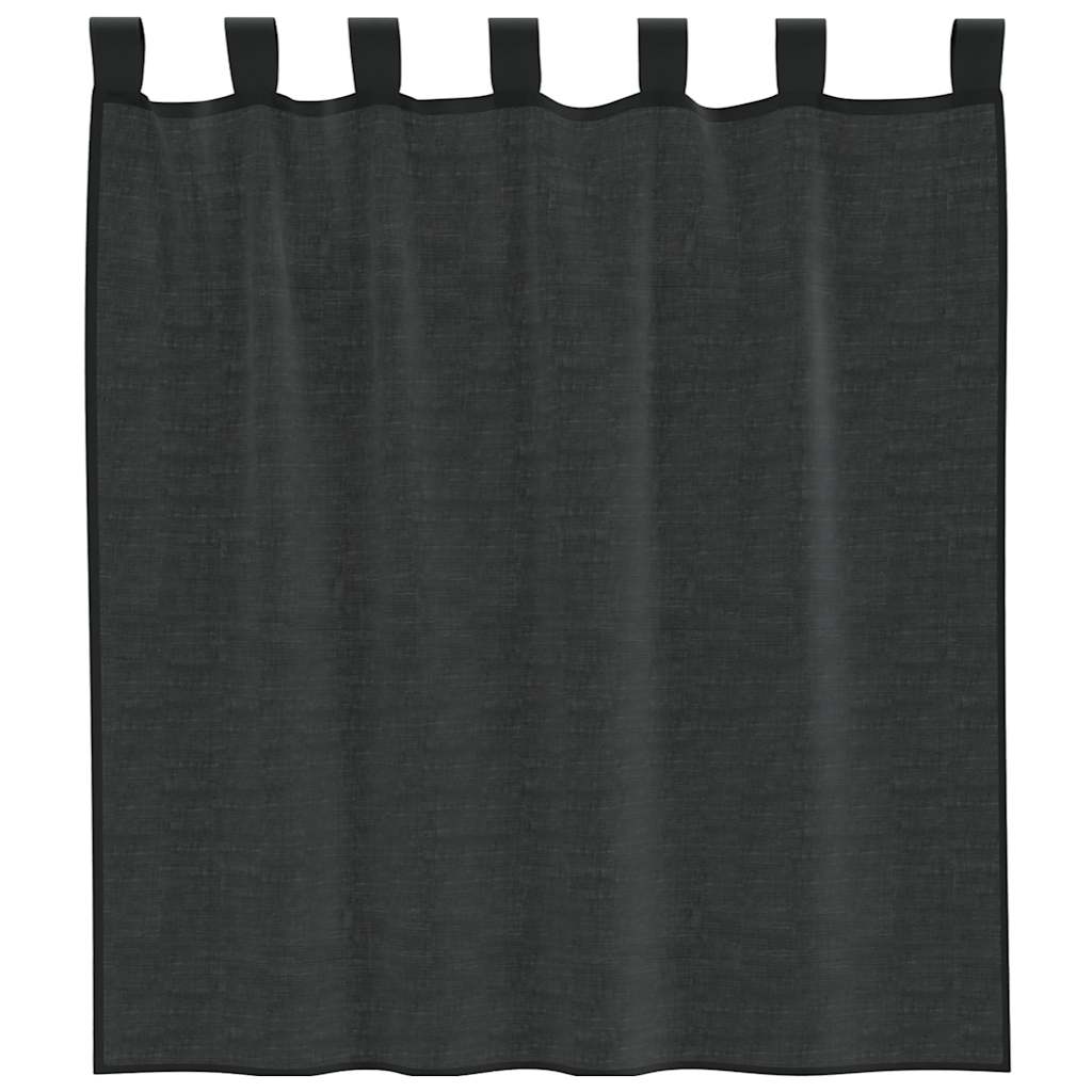 Voilages à pattes 2 pièces Noir