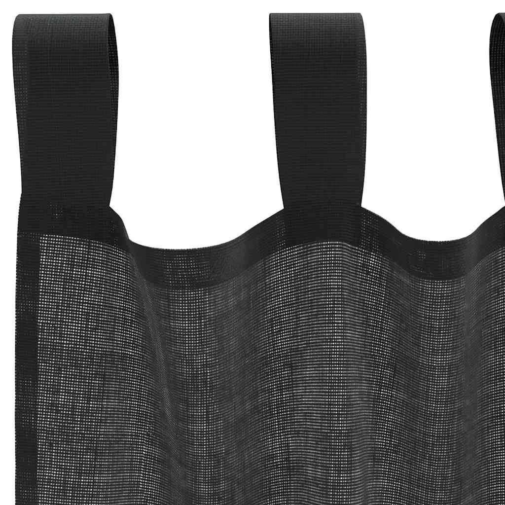 Voilages à pattes 2 pièces Noir