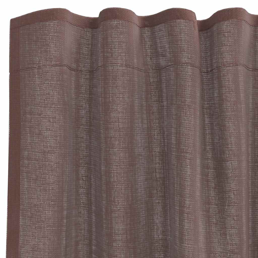Voilage à pattes 2 pièces Marron