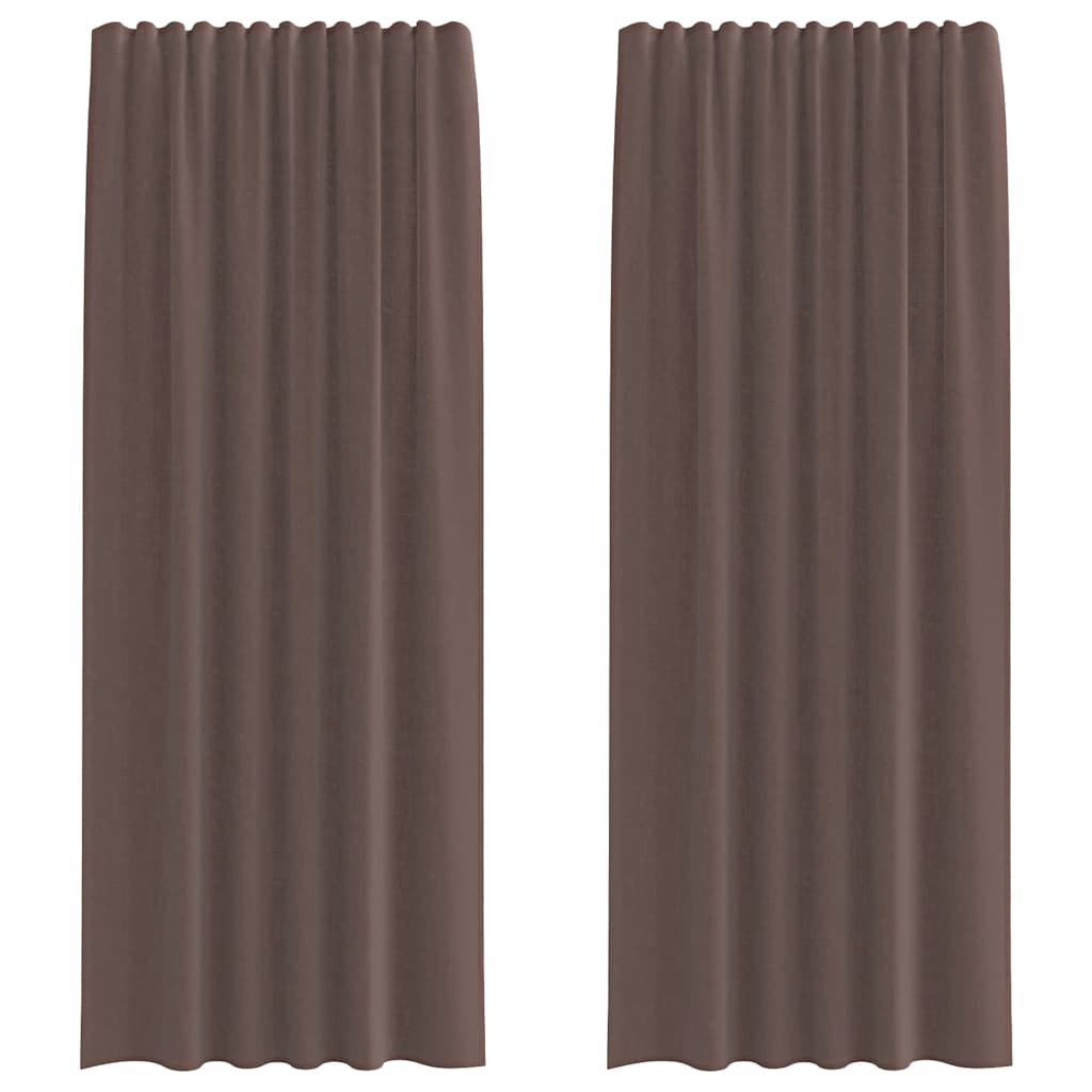 Voile Vorhänge mit Lasche 2 Stk. Braun