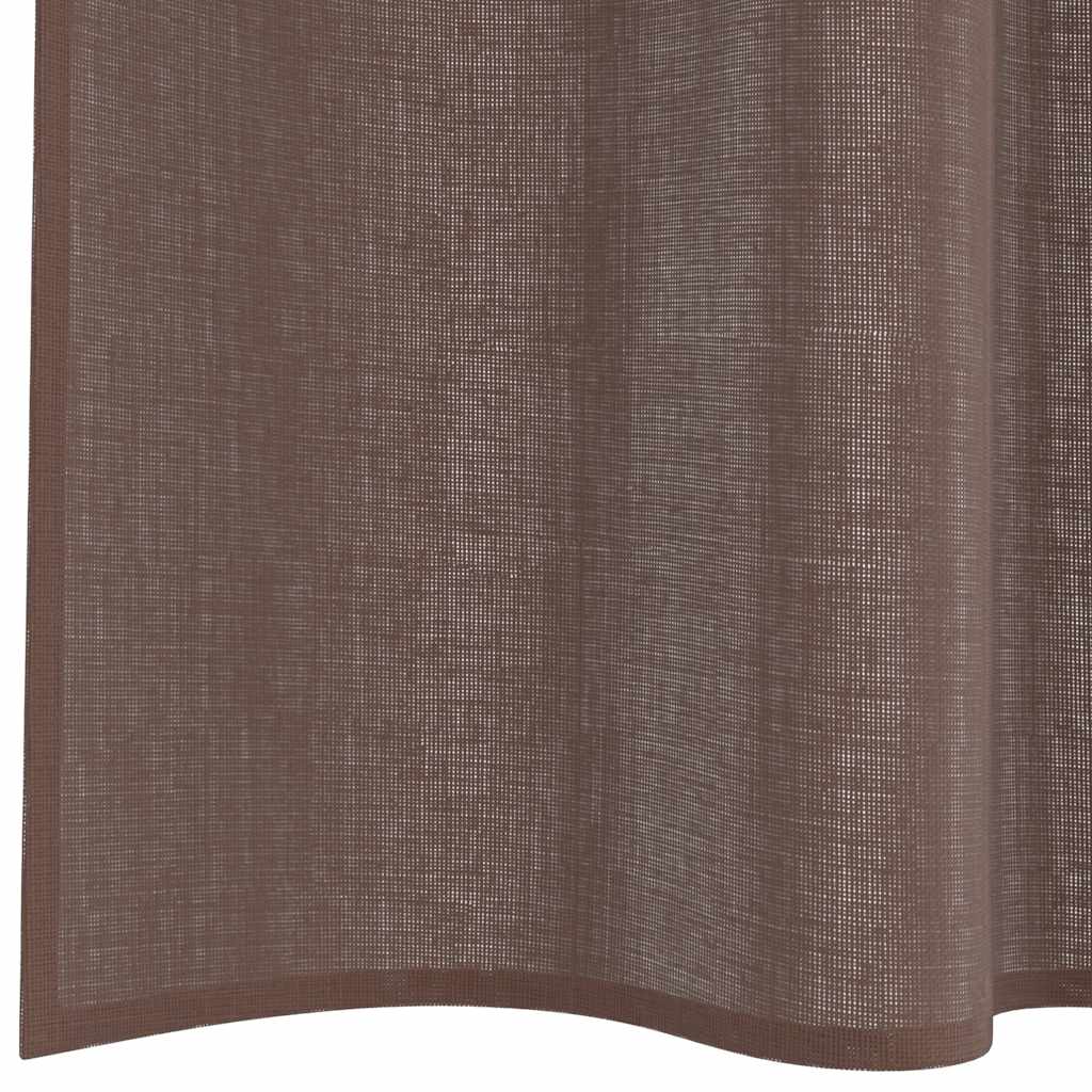 Voile Vorhänge mit Lasche 2 Stk. Braun