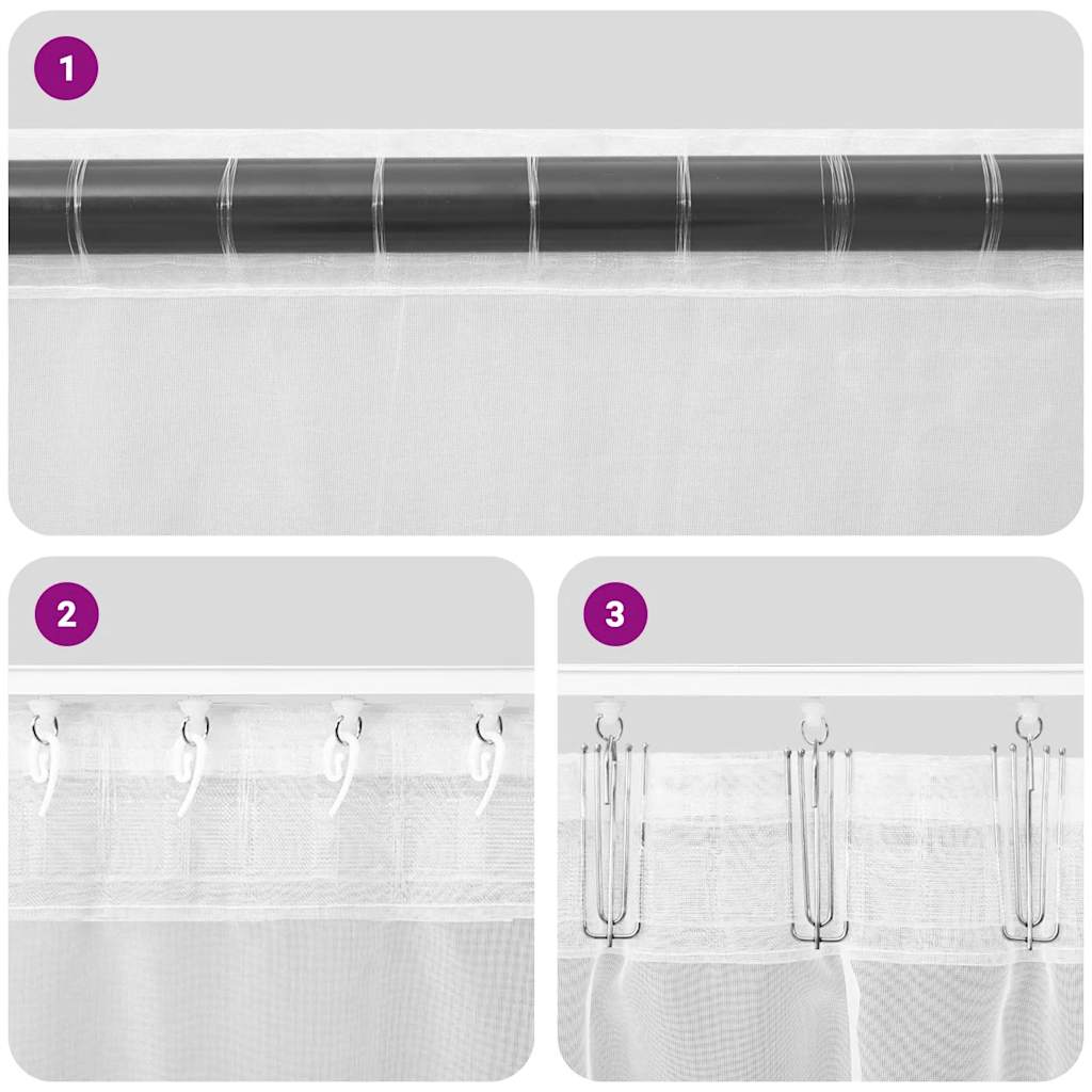 Voile Vorhänge mit Lasche 2 Stk. Braun