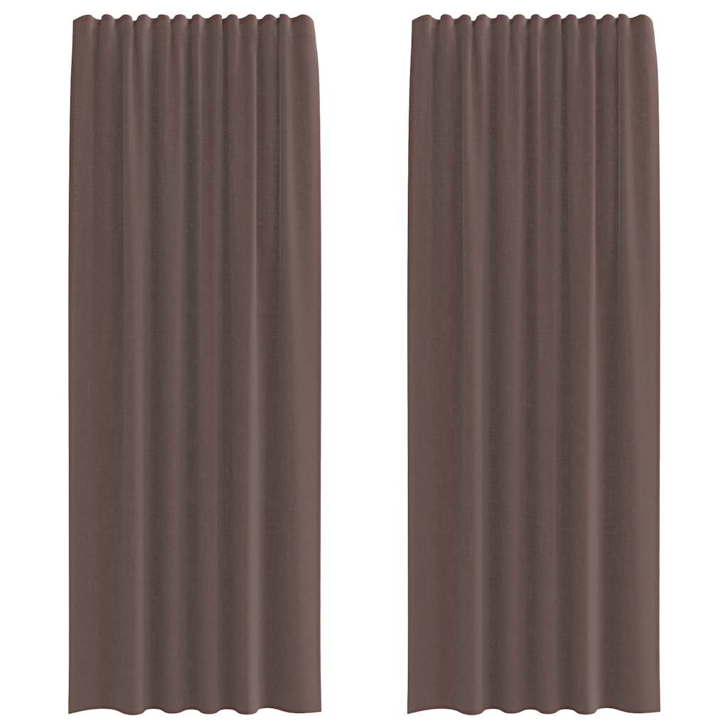 Voile Vorhänge mit Lasche 2 Stk. Braun