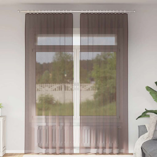 Voilages à pattes 2 pcs. Marron