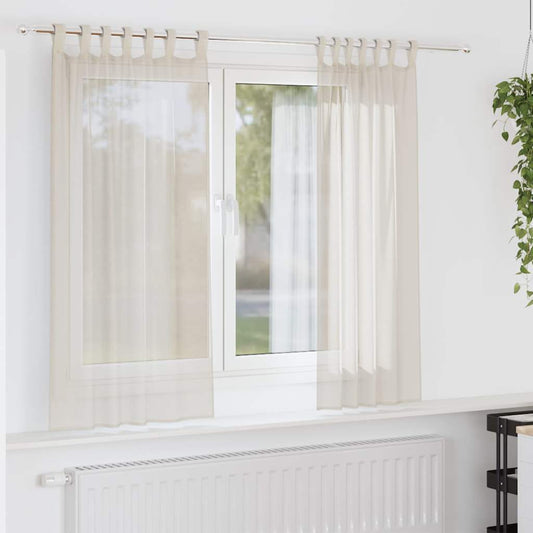 Voile Vorhänge mit Lasche 2 Stk. Creme