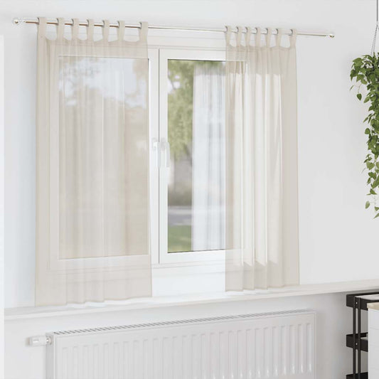 Voile Vorhänge mit Lasche 2 Stk. Creme