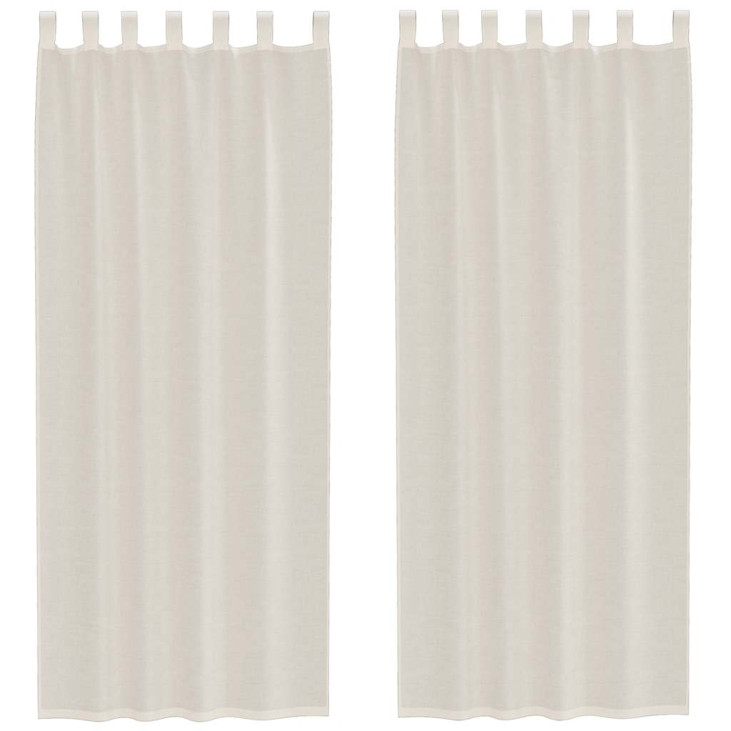 Voile Vorhänge mit Lasche 2 Stk. Creme