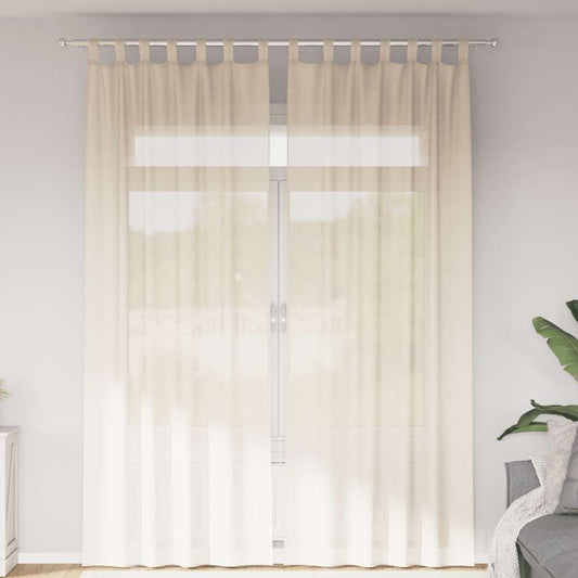 Voile Vorhänge mit Lasche 2 Stk. Creme