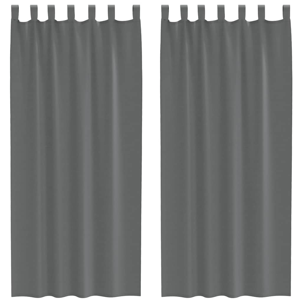 Voile Vorhänge mit Schlaufen 2 Stk. Dunkelgrau 140x225 cm