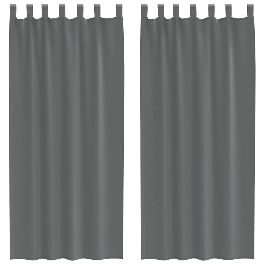 Voile Curtains with Loops, 2 pcs., Dark Grey, 140x245 cm