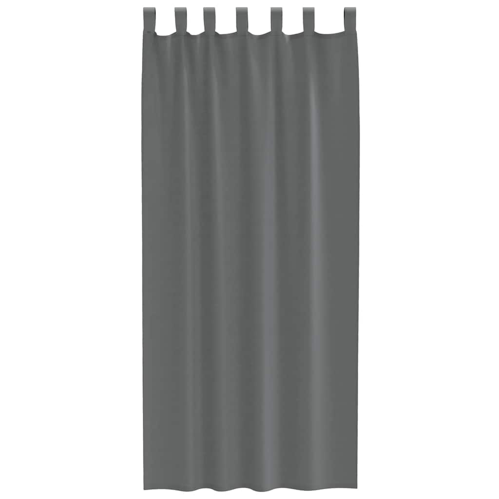Voile Curtains with Loops, 2 pcs., Dark Grey, 140x245 cm