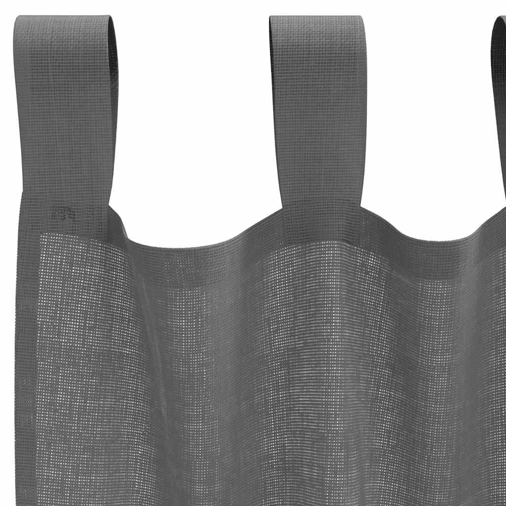Voile Curtains with Loops, 2 pcs., Dark Grey, 140x245 cm
