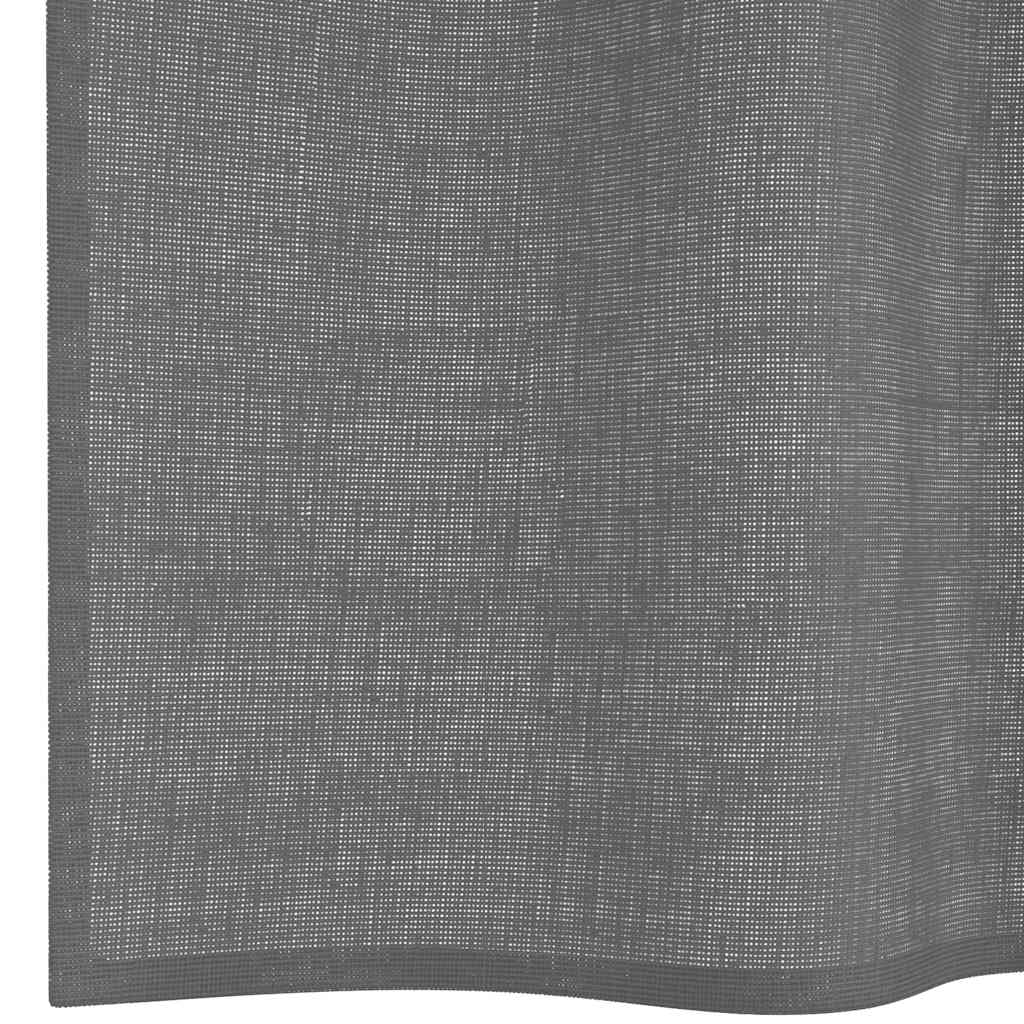 Voile Curtains with Loops, 2 pcs., Dark Grey, 140x245 cm
