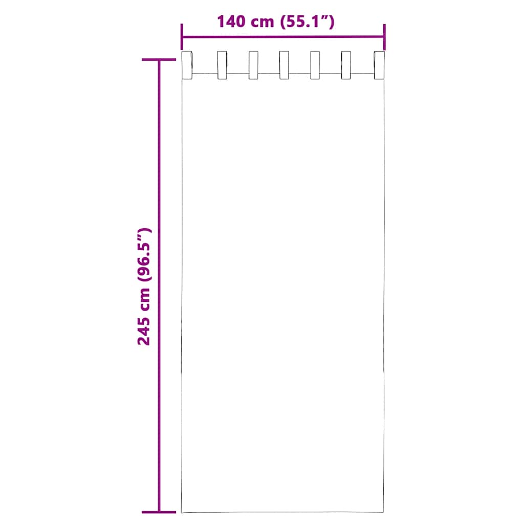 Voile Curtains with Loops, 2 pcs., Dark Grey, 140x245 cm