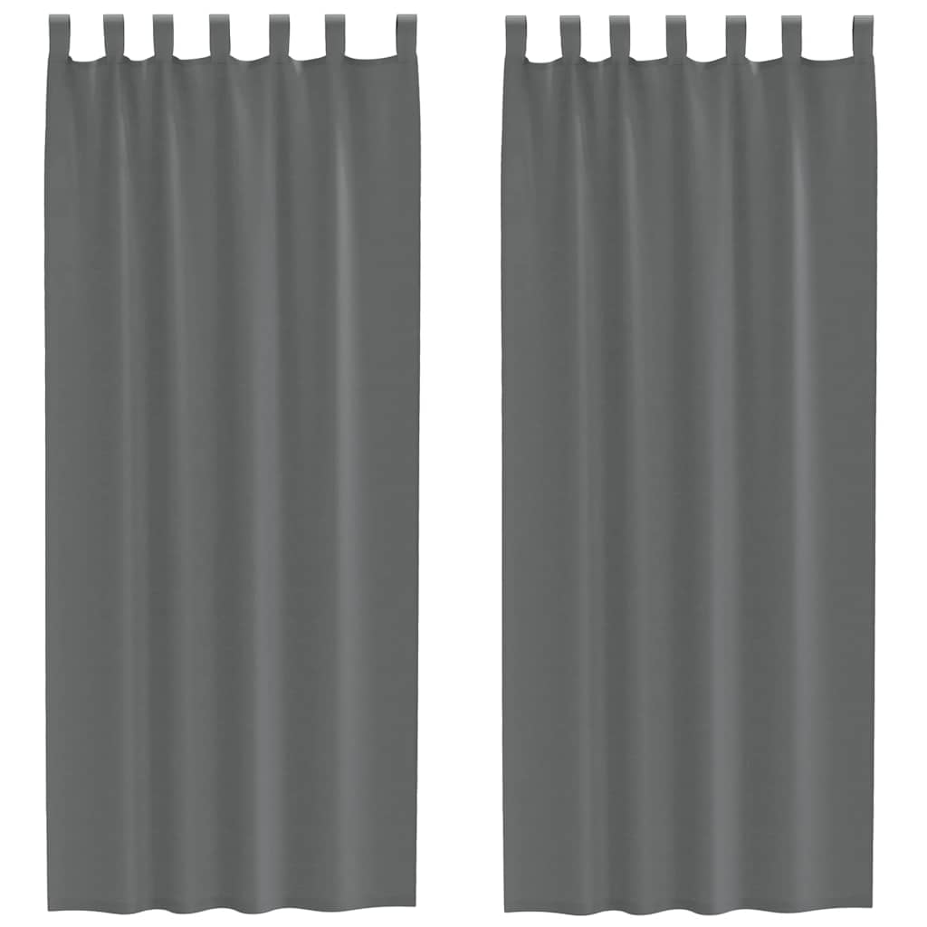 Voile Vorhänge mit Schlaufen 2 Stk. Dunkelgrau 140x260 cm
