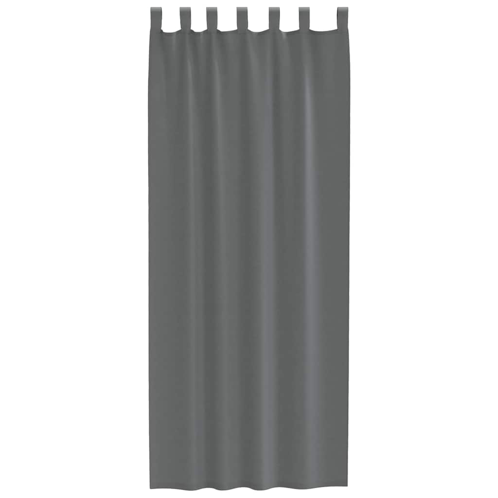 Voile Vorhänge mit Schlaufen 2 Stk. Dunkelgrau 140x260 cm