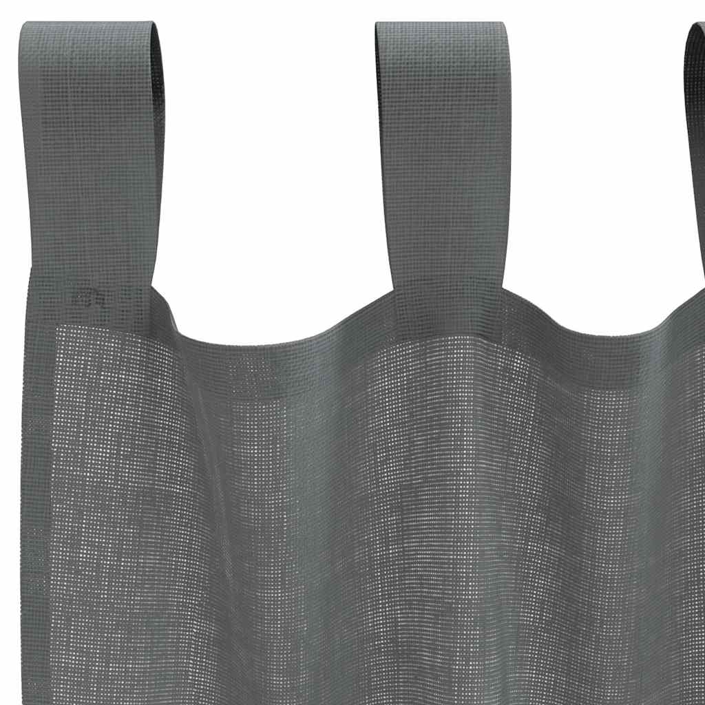 Voile Vorhänge mit Schlaufen 2 Stk. Dunkelgrau 140x260 cm