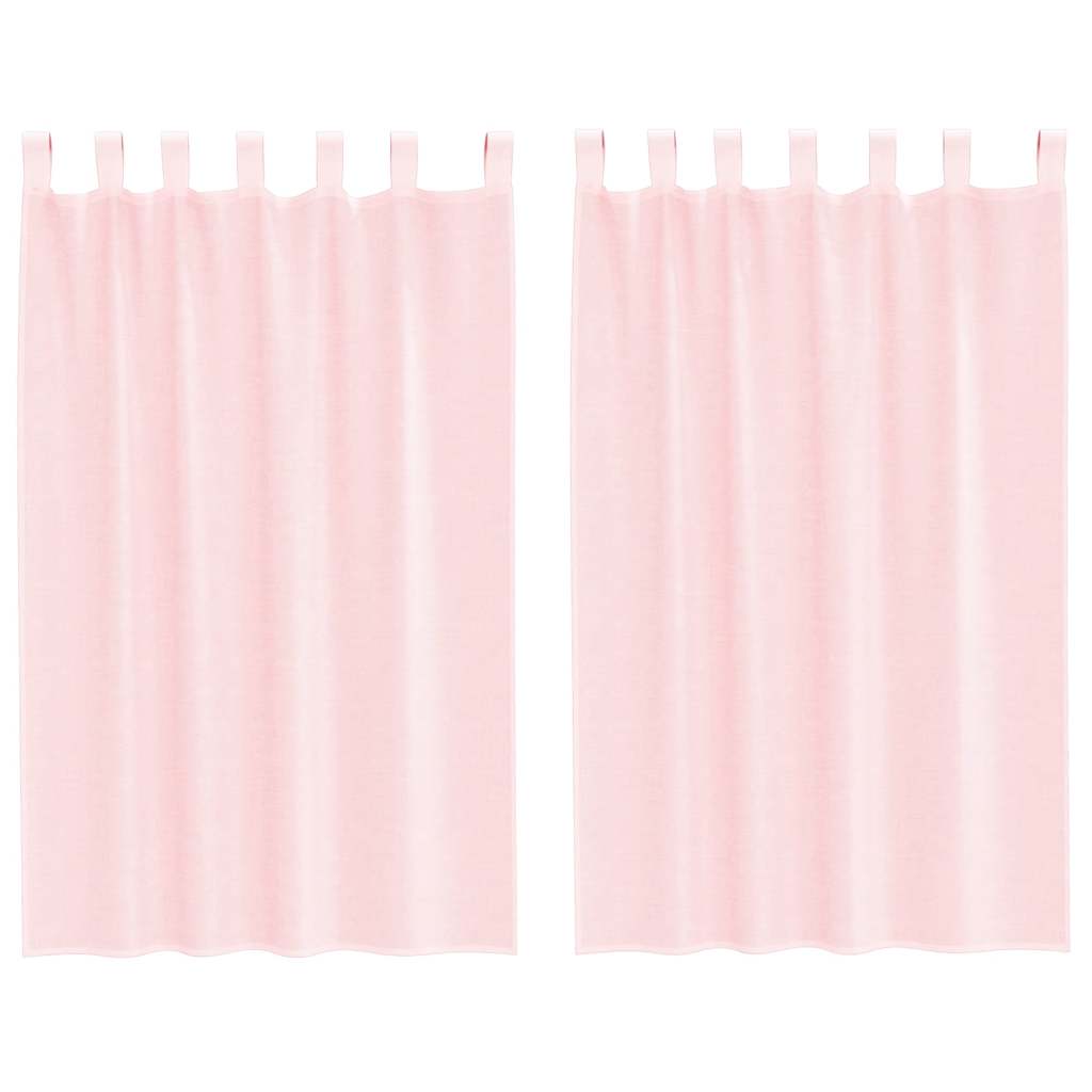 Voilages à passants 2 pcs Rose clair 140x175 cm