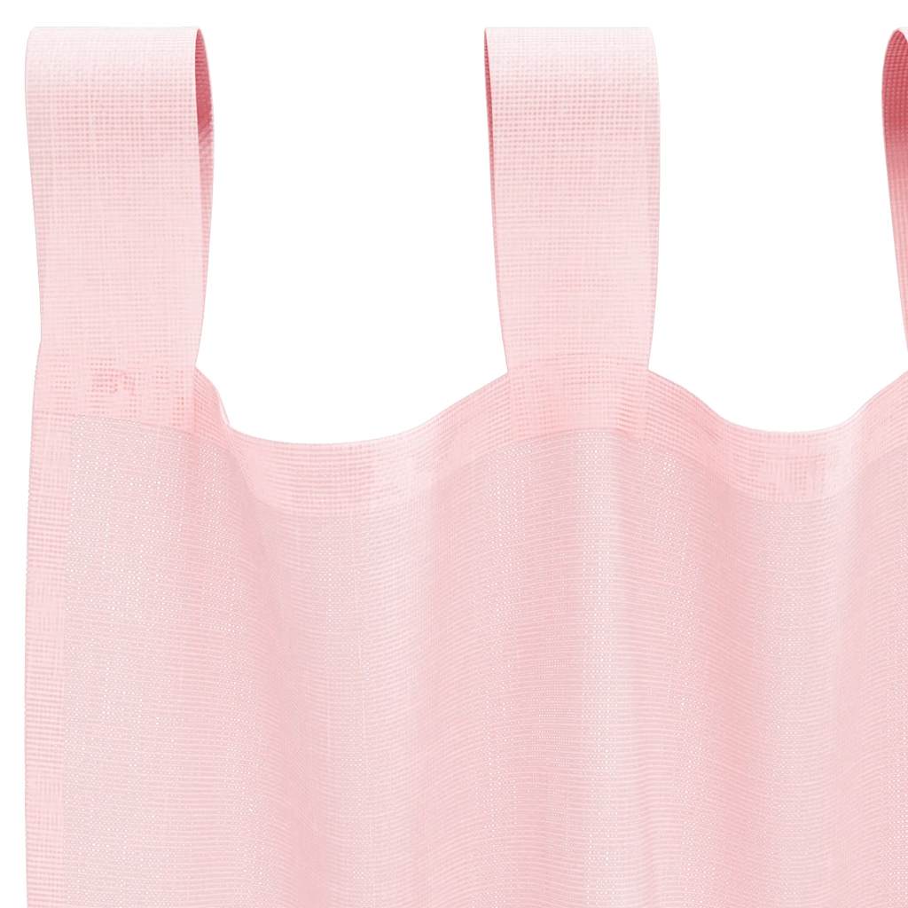 Voilages à passants 2 pcs Rose clair 140x175 cm