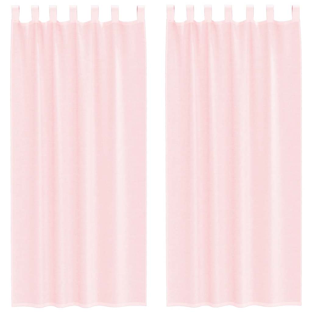 Voile Rideaux à passants 2 pcs. Rose clair 140x225 cm