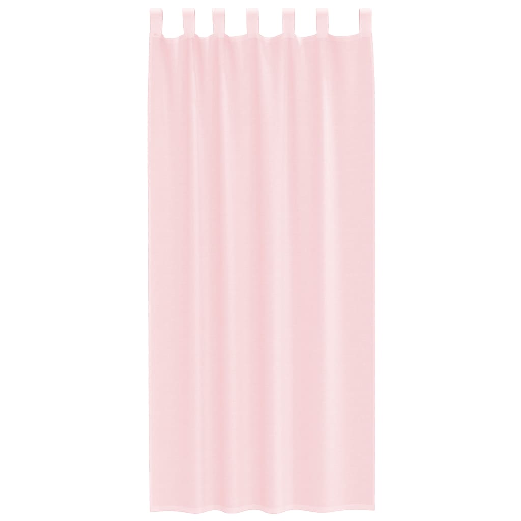 Voile Rideaux à passants 2 pcs. Rose clair 140x225 cm