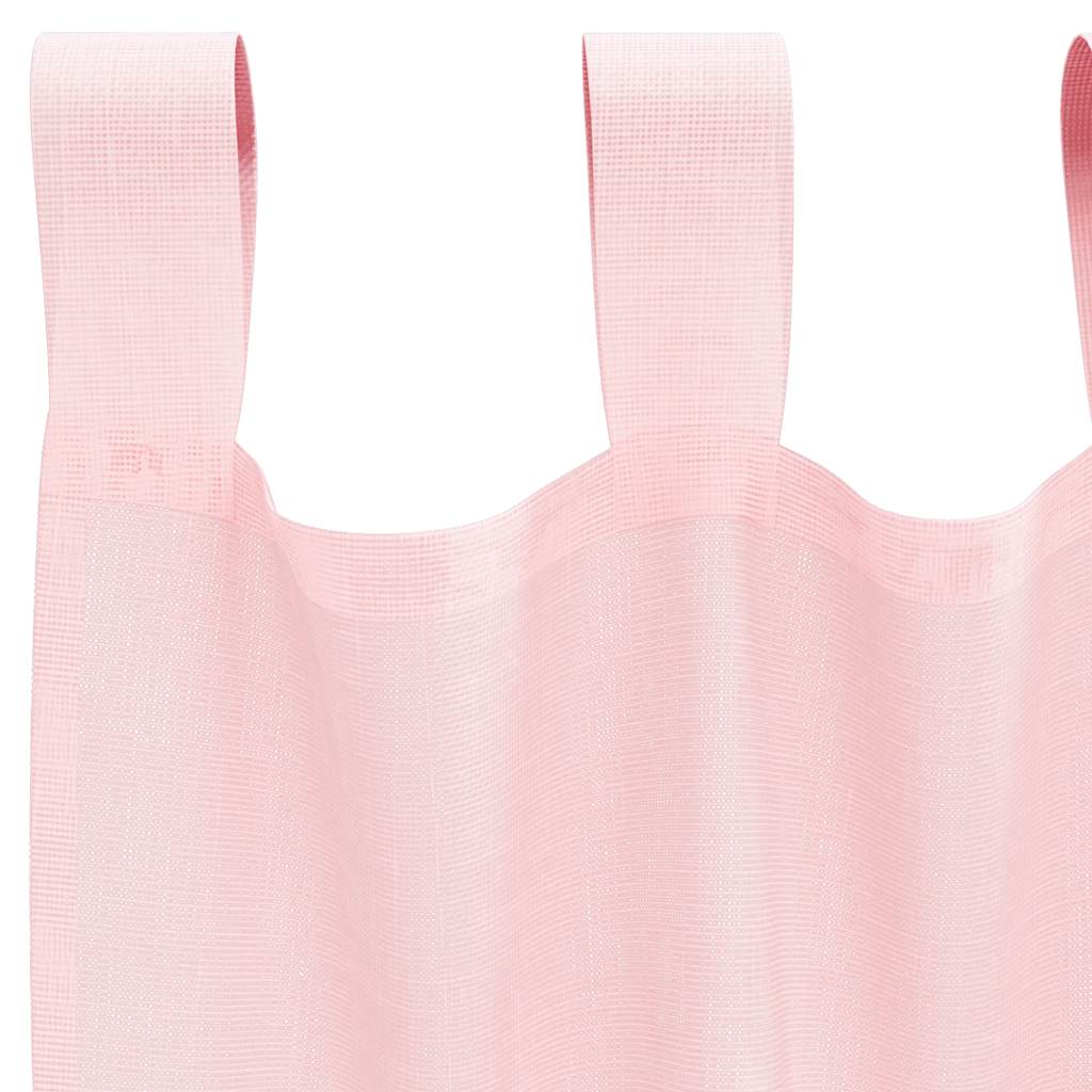Voile Rideaux à passants 2 pcs. Rose clair 140x225 cm