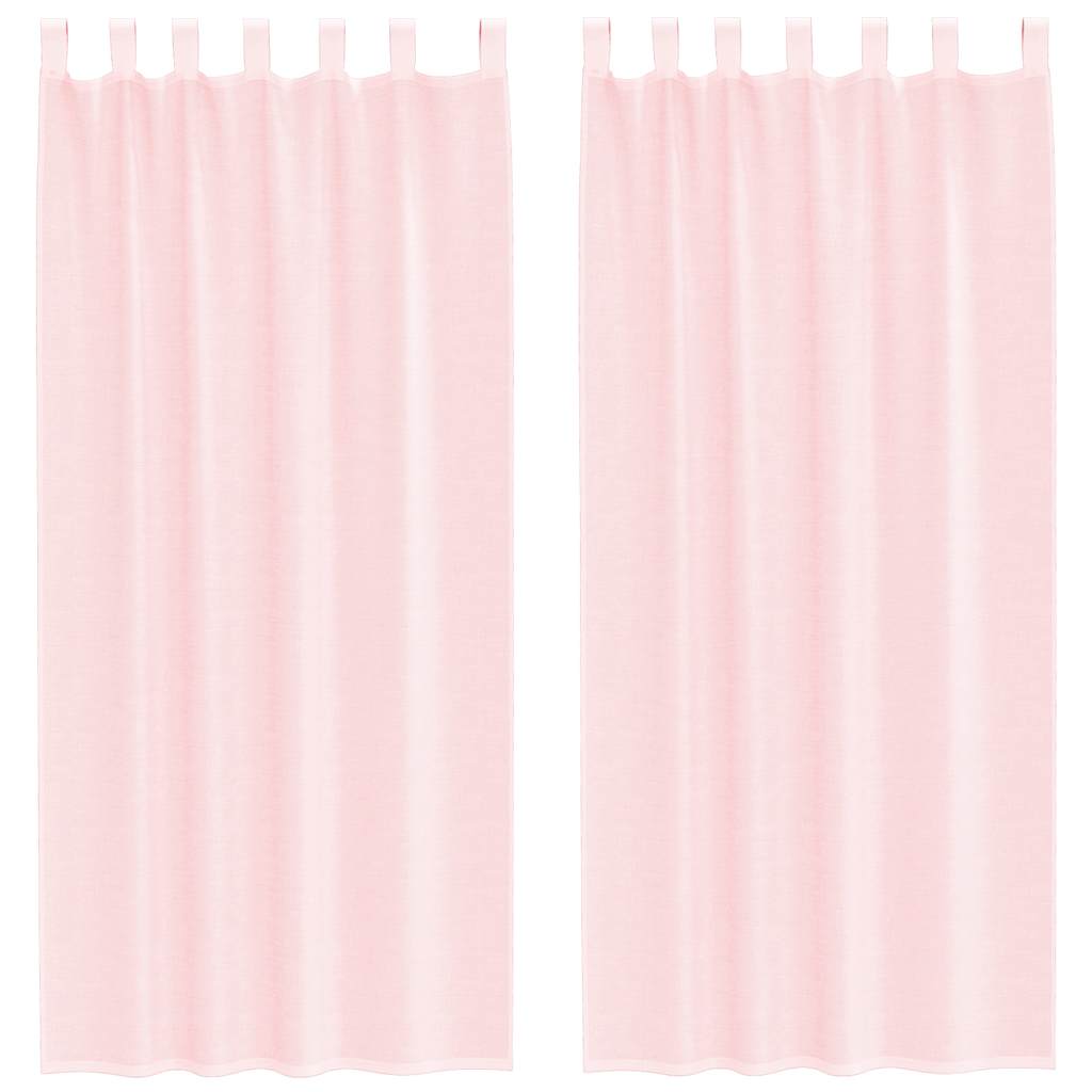 Voile Curtains with Loops 2 pcs. Light Pink 140x245 cm