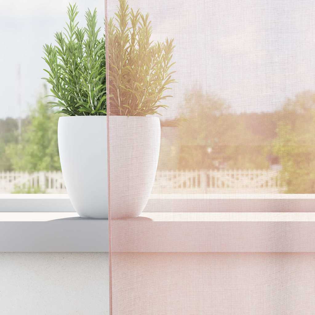 Voile Curtains with Loops 2 pcs. Light Pink 140x245 cm