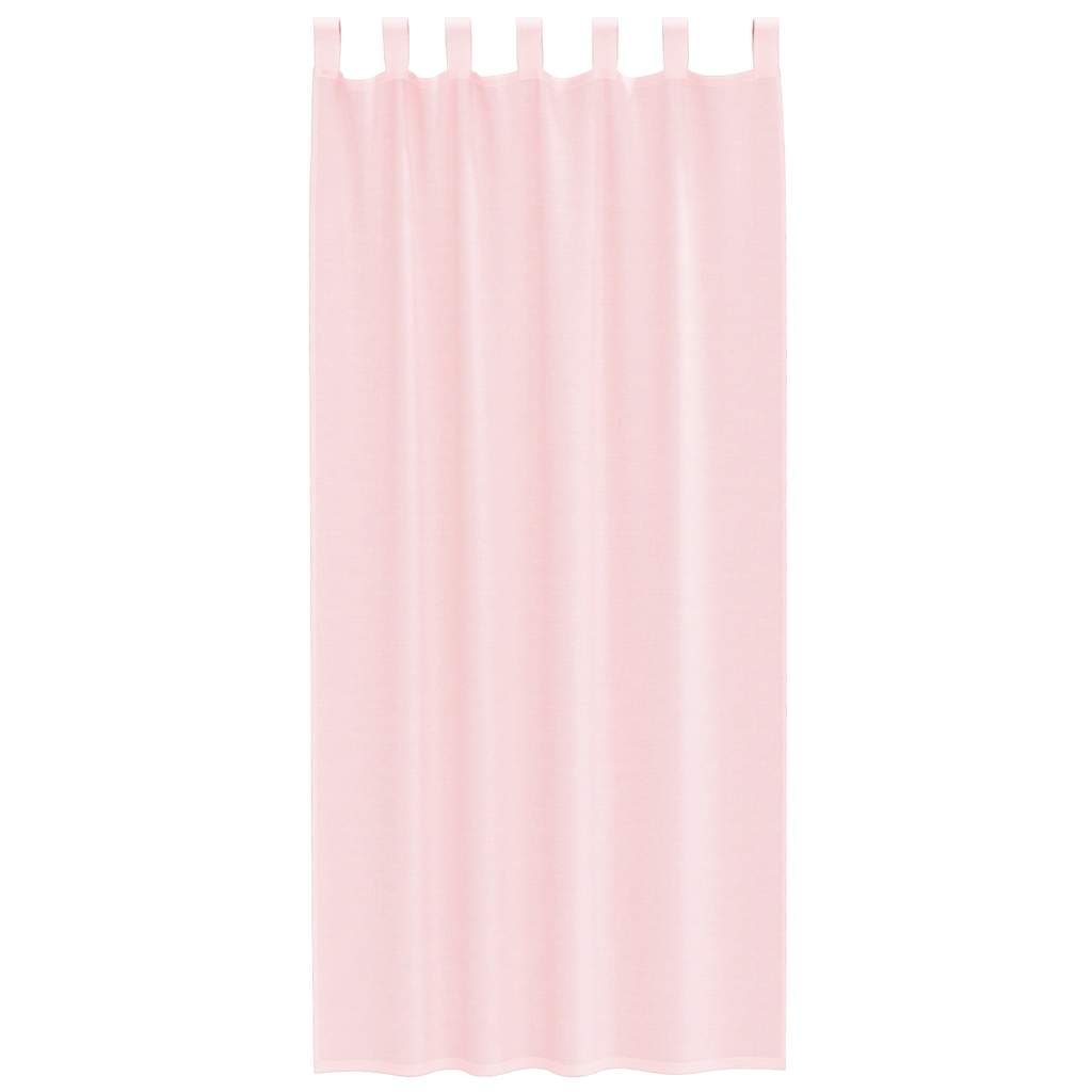 Voile Curtains with Loops 2 pcs. Light Pink 140x245 cm