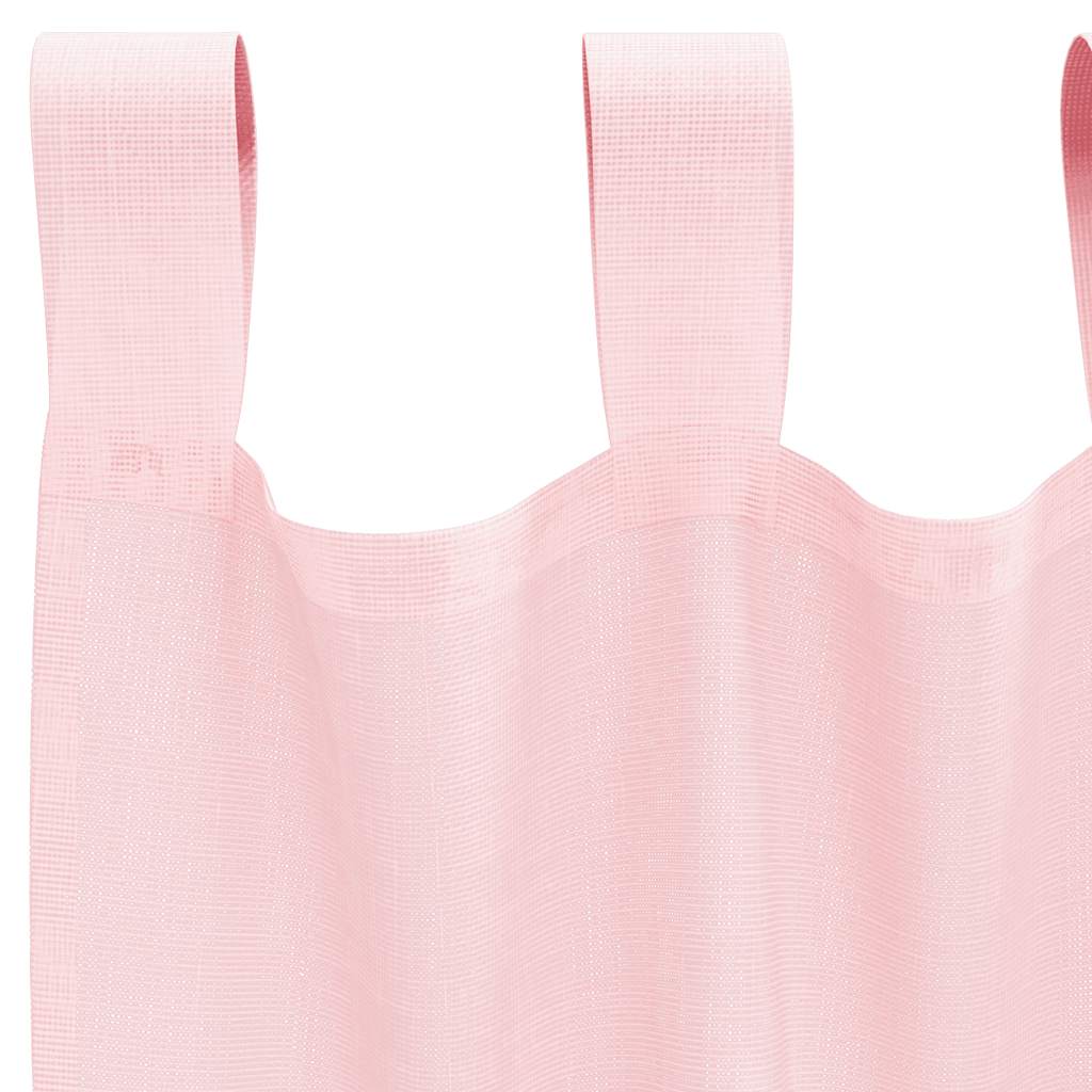 Voile Curtains with Loops 2 pcs. Light Pink 140x245 cm