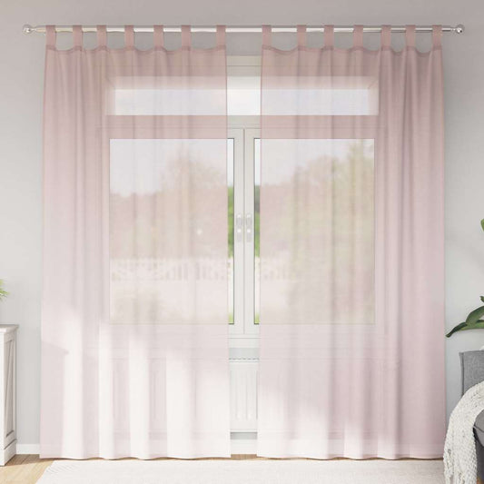 Voile Vorhänge mit Schlaufen 2 Stk. Hellrosa 140x245 cm