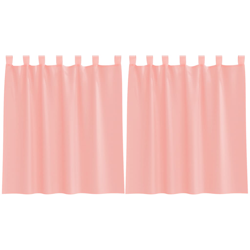 Voilages à passants 2 pcs Rose 140x140 cm