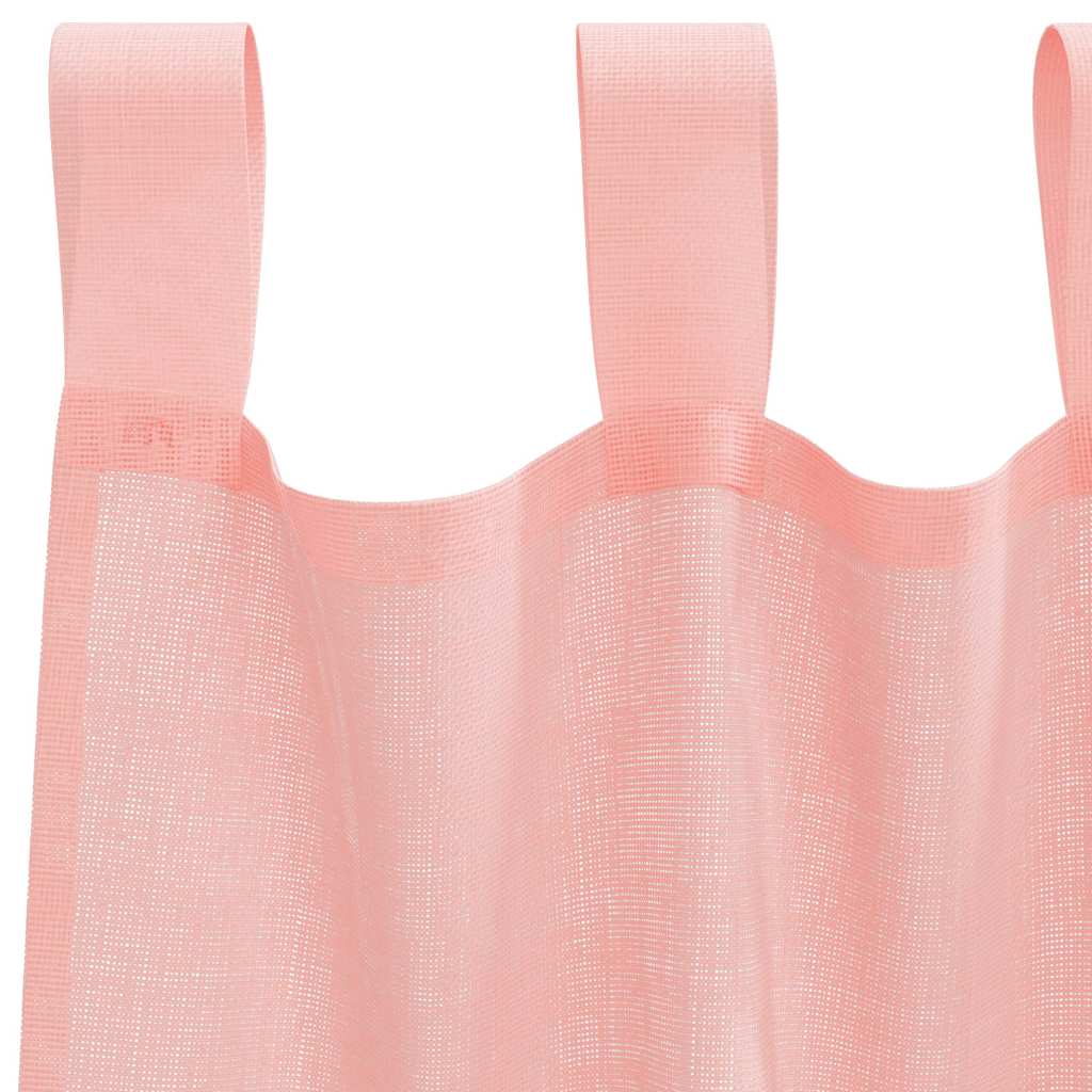 Voilages à passants 2 pcs Rose 140x140 cm