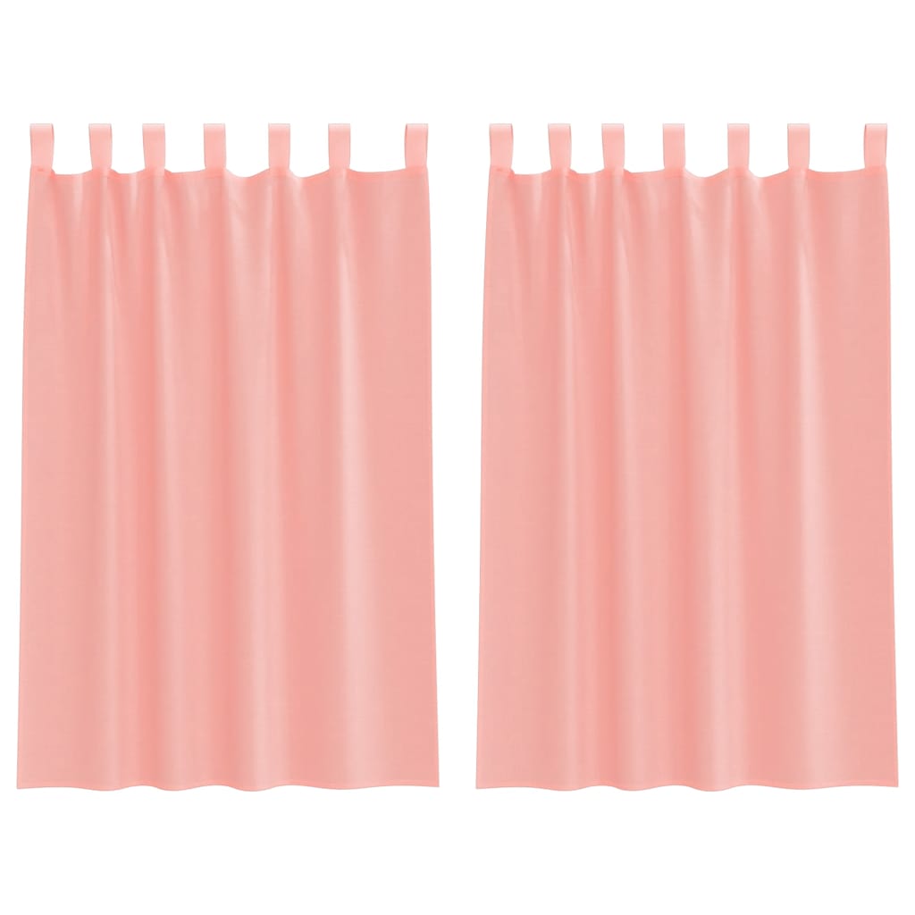 Voile rideaux à passants 2 pcs Rose 140x175 cm