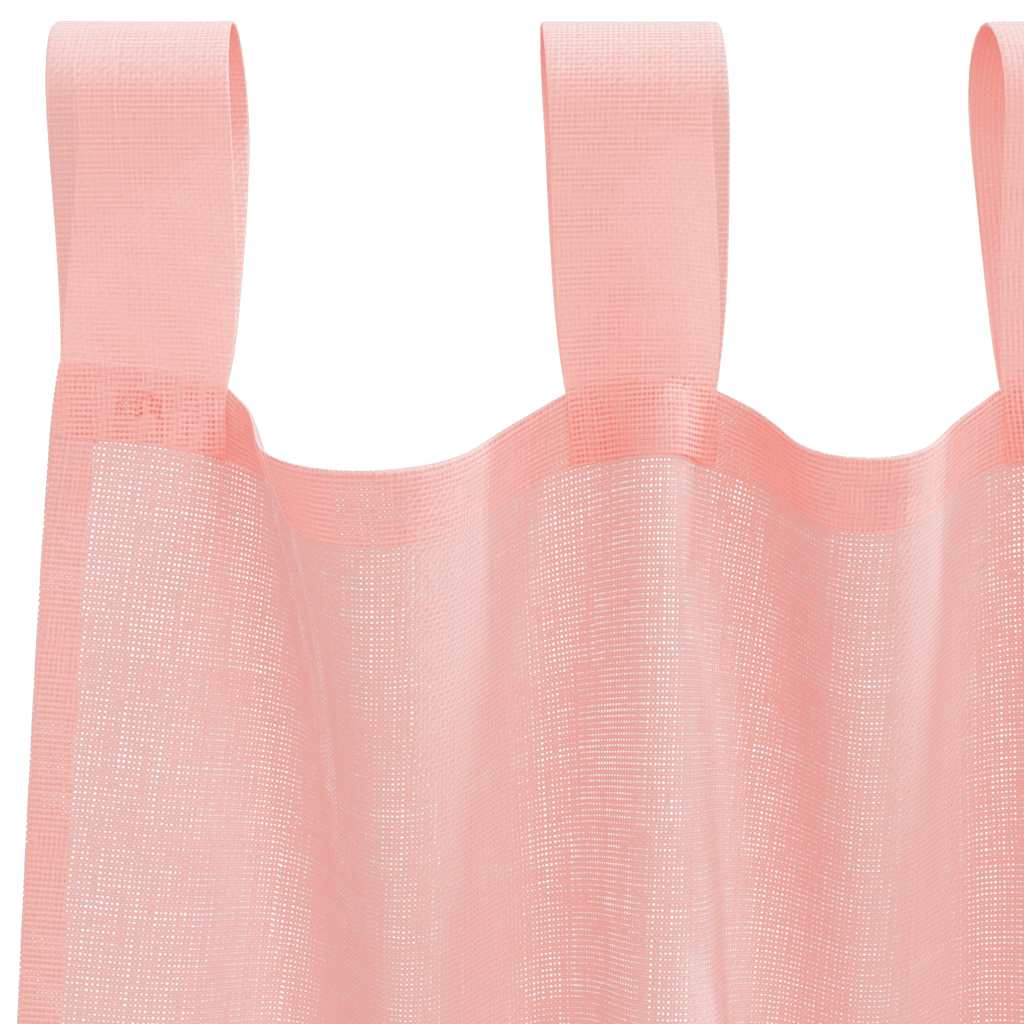 Voile rideaux à passants 2 pcs Rose 140x175 cm