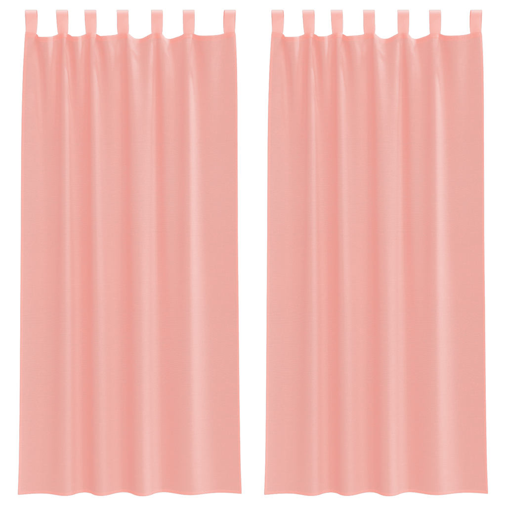 Voile Vorhänge mit Schlaufen 2 Stk. Rosa 140x225 cm