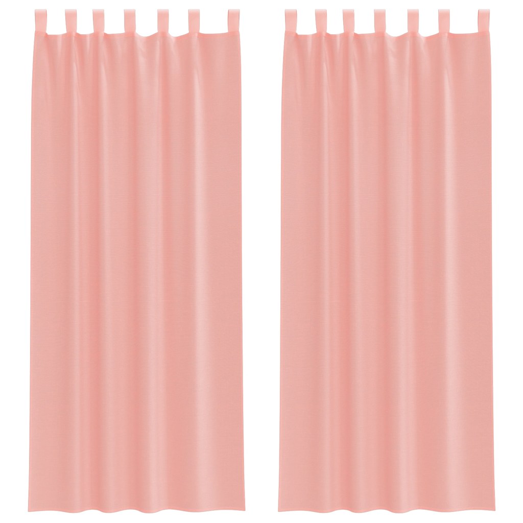 Voile Vorhänge mit Schlaufen 2 Stk. Rosa 140x260 cm