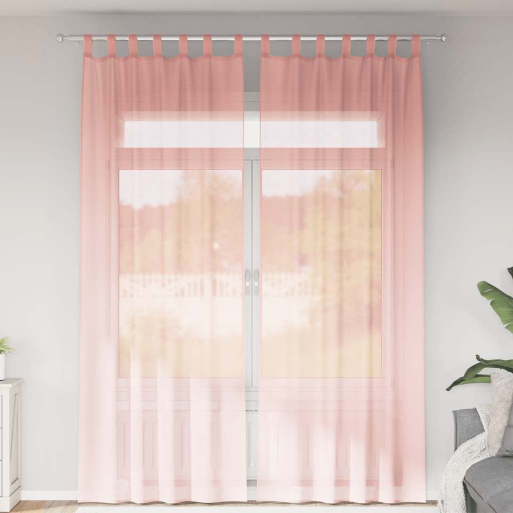 Voile Vorhänge mit Schlaufen 2 Stk. Rosa 140x260 cm
