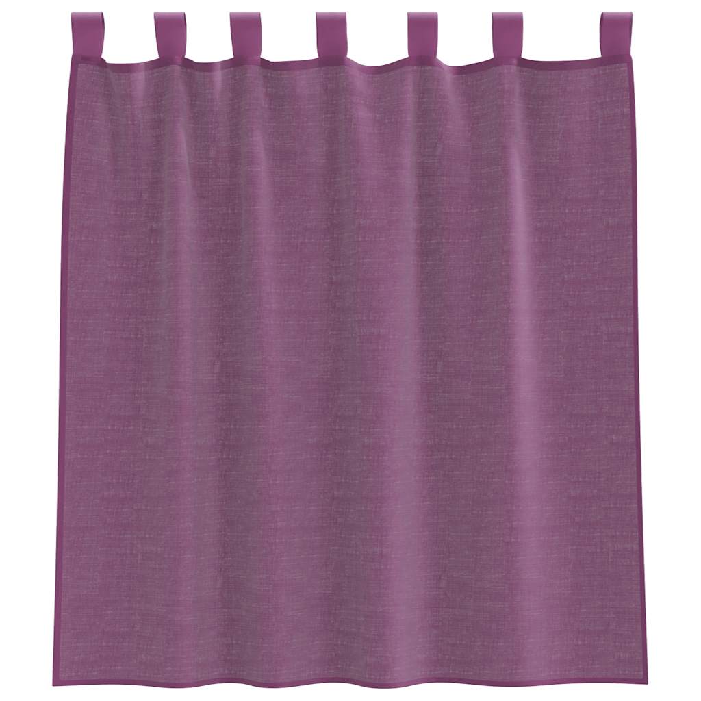 Voile Vorhänge mit Schlaufen 2 Stk. Lila 140x140 cm