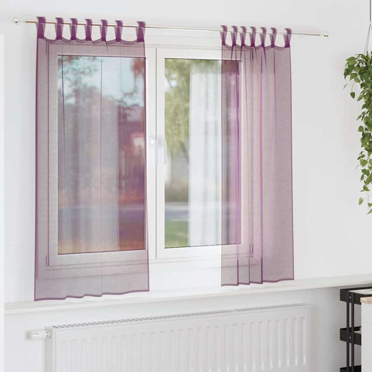 Voile Vorhänge mit Schlaufen 2 Stk. Lila 140x140 cm