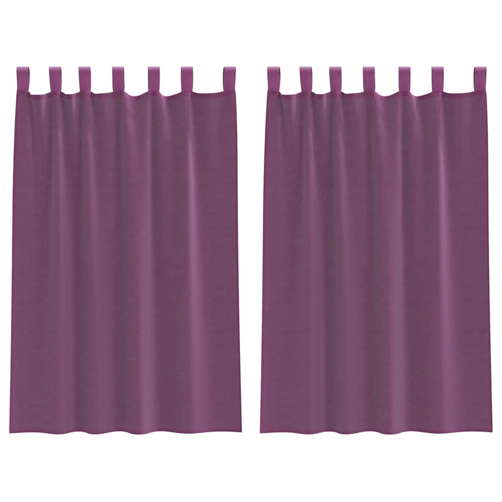 Voile Vorhänge mit Schlaufen 2 Stk. Violett 140x175 cm