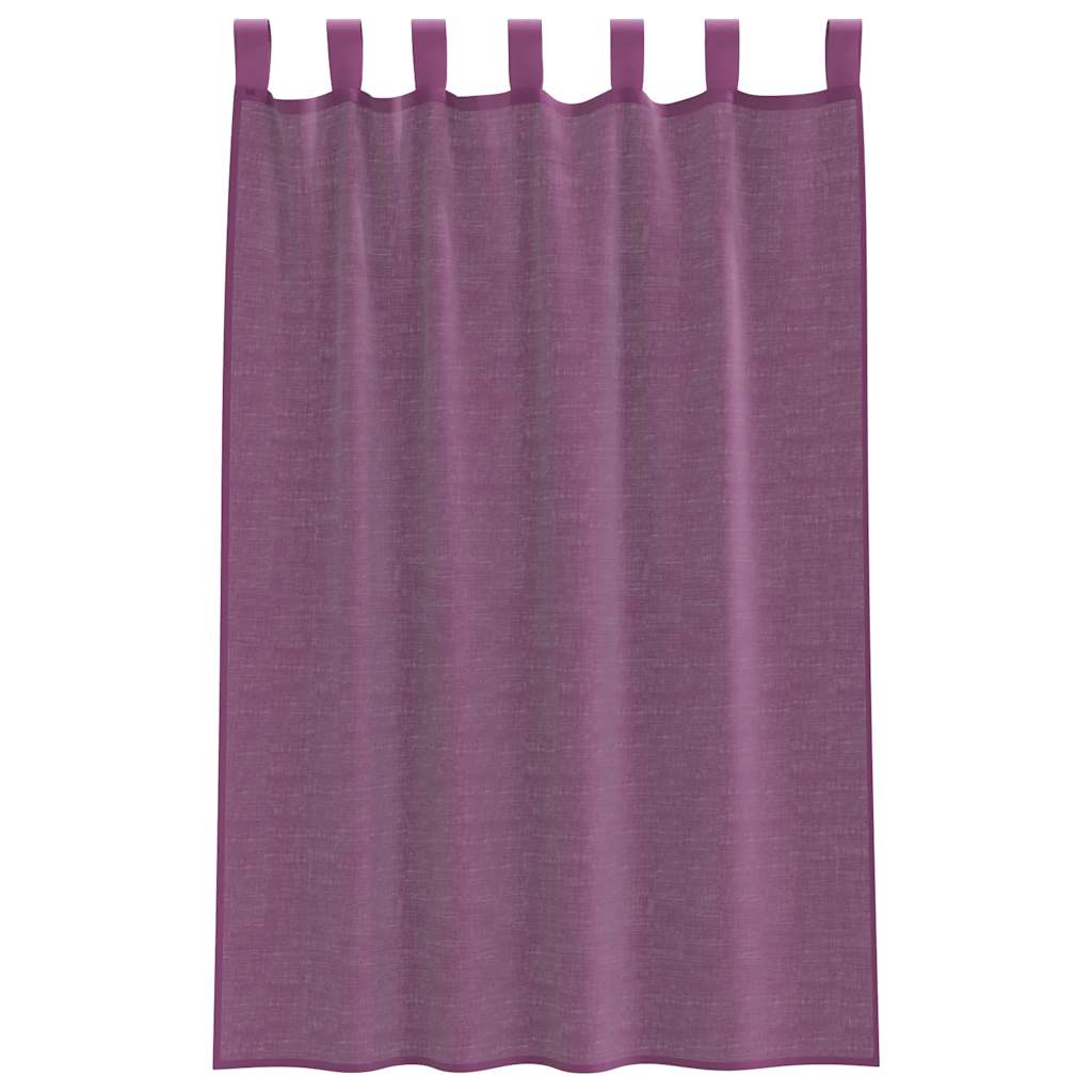 Voile Vorhänge mit Schlaufen 2 Stk. Violett 140x175 cm