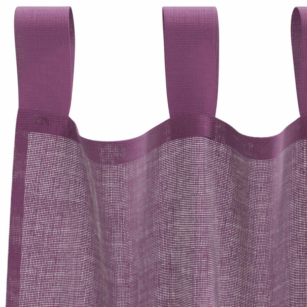 Voile Vorhänge mit Schlaufen 2 Stk. Violett 140x175 cm