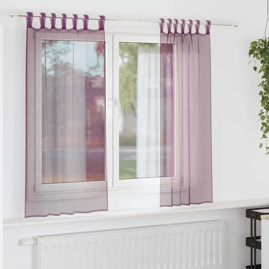 Voile Vorhänge mit Schlaufen 2 Stk. Violett 140x175 cm