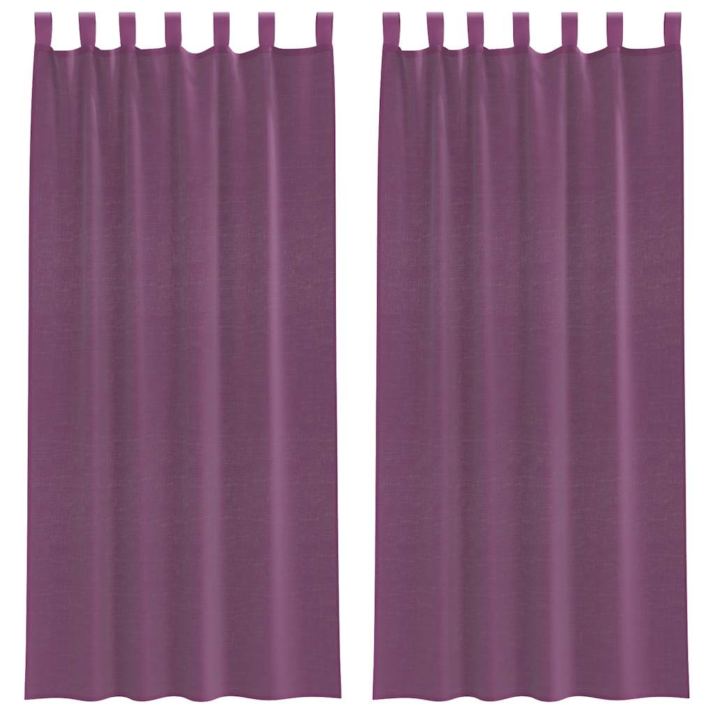 Voile Vorhänge mit Schlaufen 2 Stk. Lila 140x245 cm