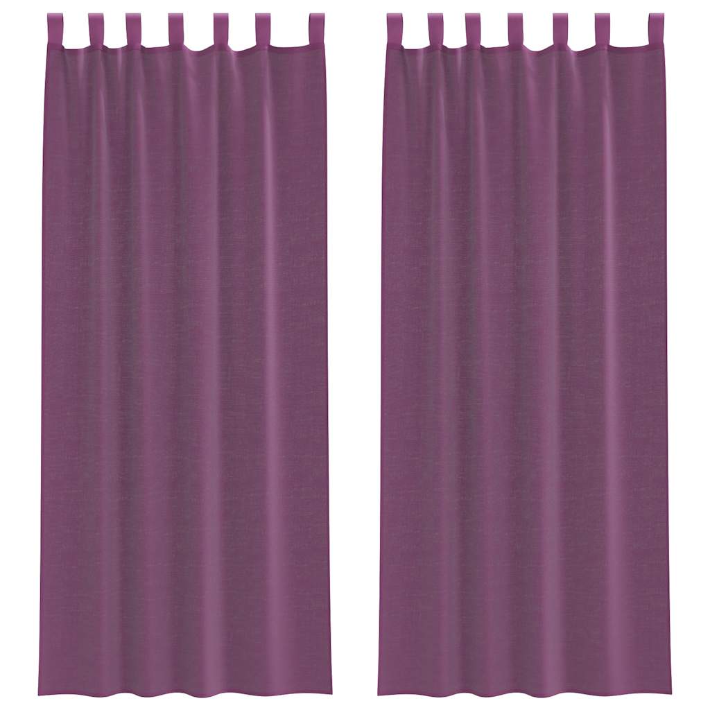 Voile Vorhänge mit Schlaufen 2 Stk. Lila 140x260 cm