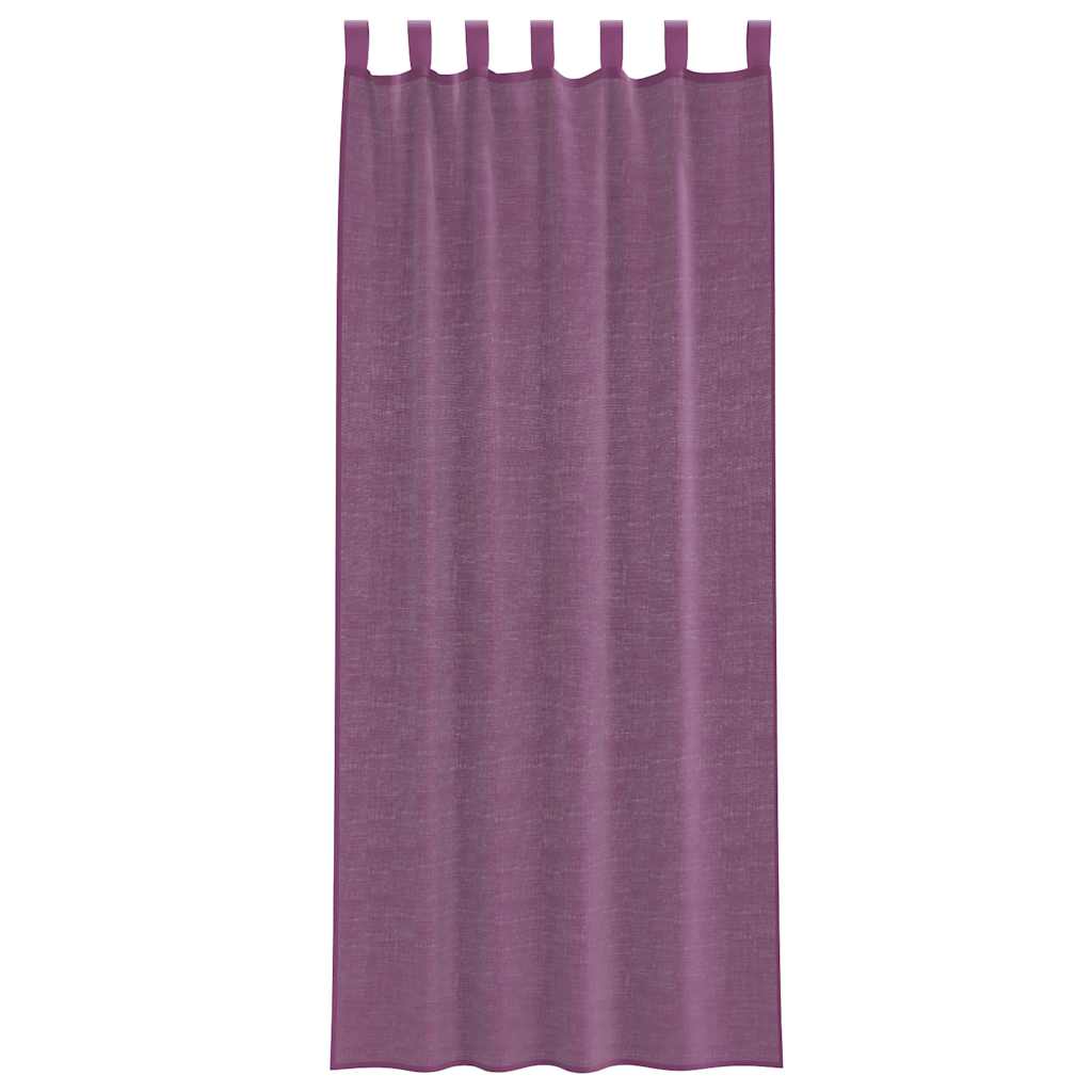 Voile Vorhänge mit Schlaufen 2 Stk. Lila 140x260 cm