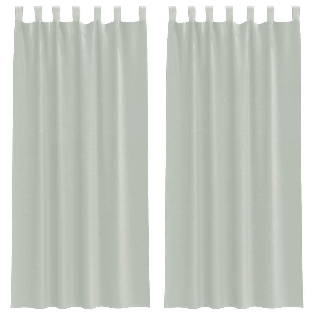 Voile Curtains with Loops 2 pcs. Light Grey 140x225 cm