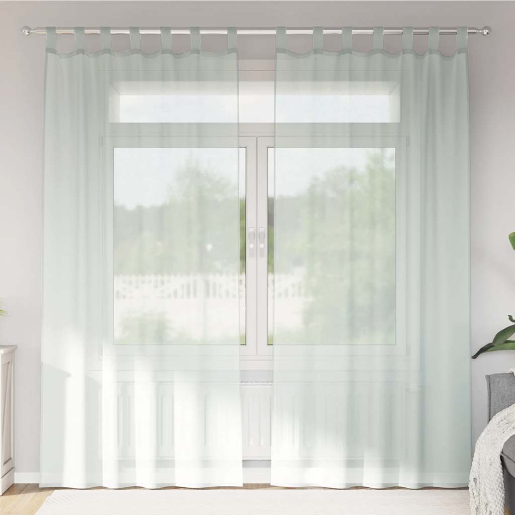 Voilages à passants 2 pcs Gris clair 140x245 cm
