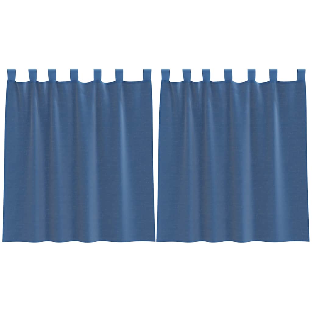 Voile Curtains with Loops 2 pcs. Royal Blue 140x140 cm